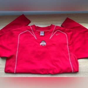 Nike Team Ohio State Therma Fit Sweatshirt Red Pullover Mens M Buckeyes